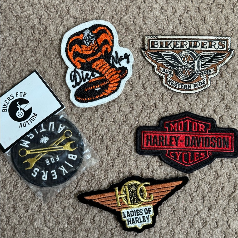 Harley-Davidson and Biker Patches Set